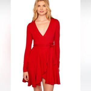 Susana Monaco New Wrap Flare Long Sleeve Dress in size S